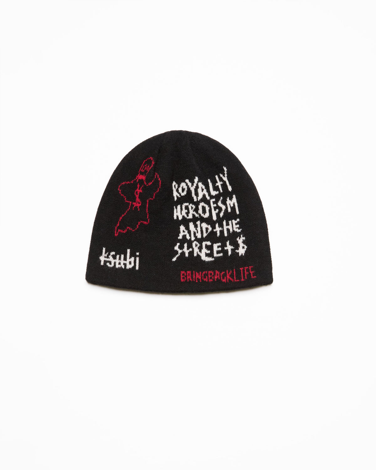 Web Jacquard Beanie Black Fitted Headwear - Black