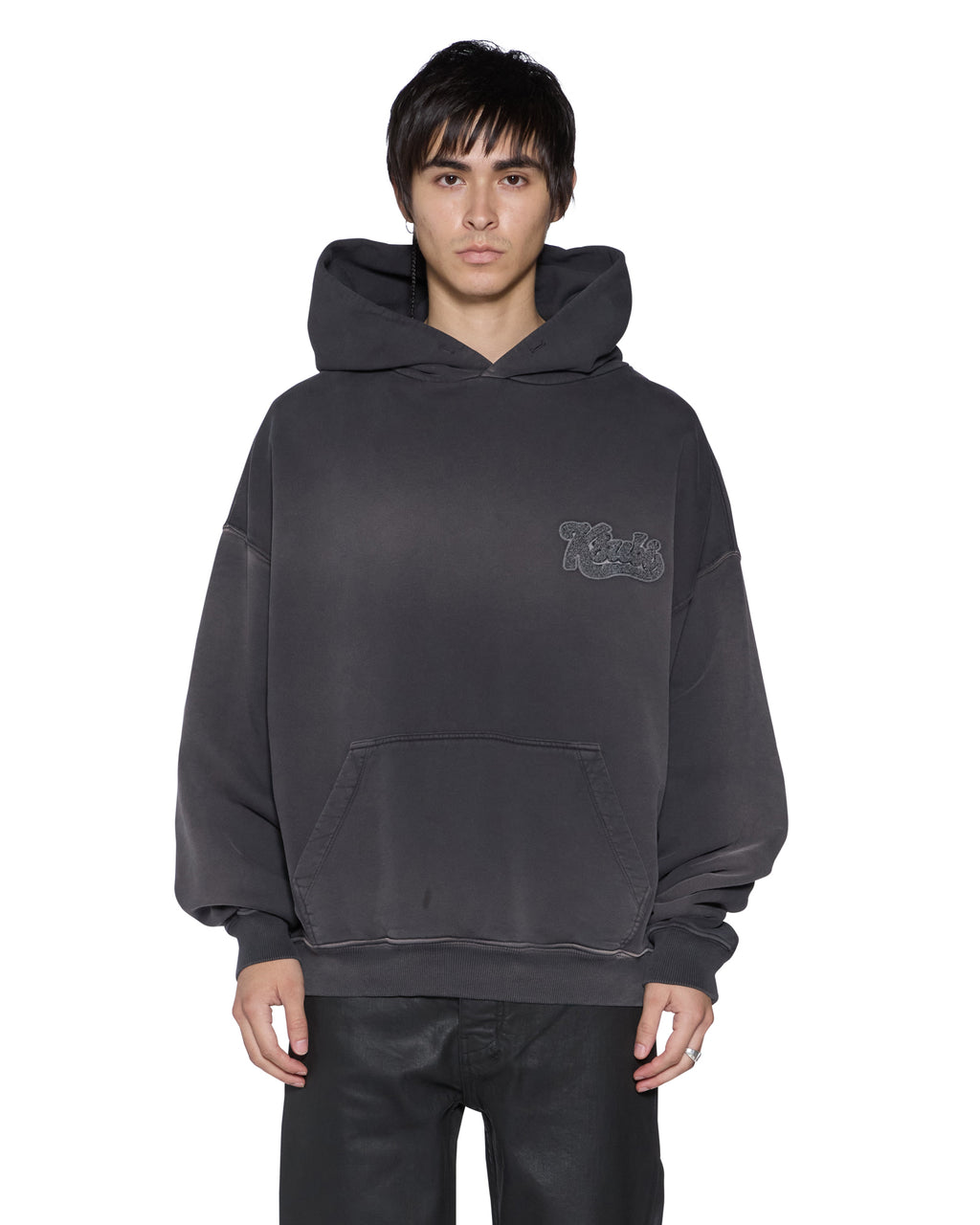 MENS ACE EKCESS HOODIE GREY FADE FLEECE