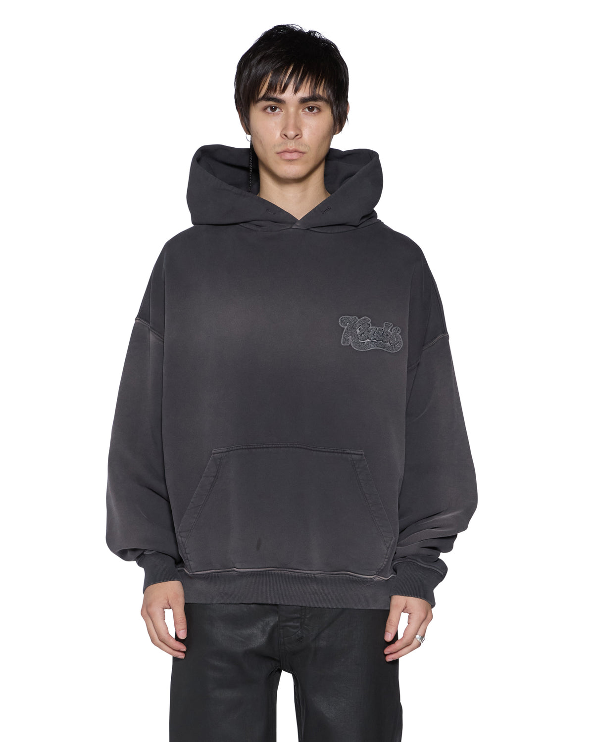 MENS ACE EKCESS HOODIE GREY FADE FLEECE