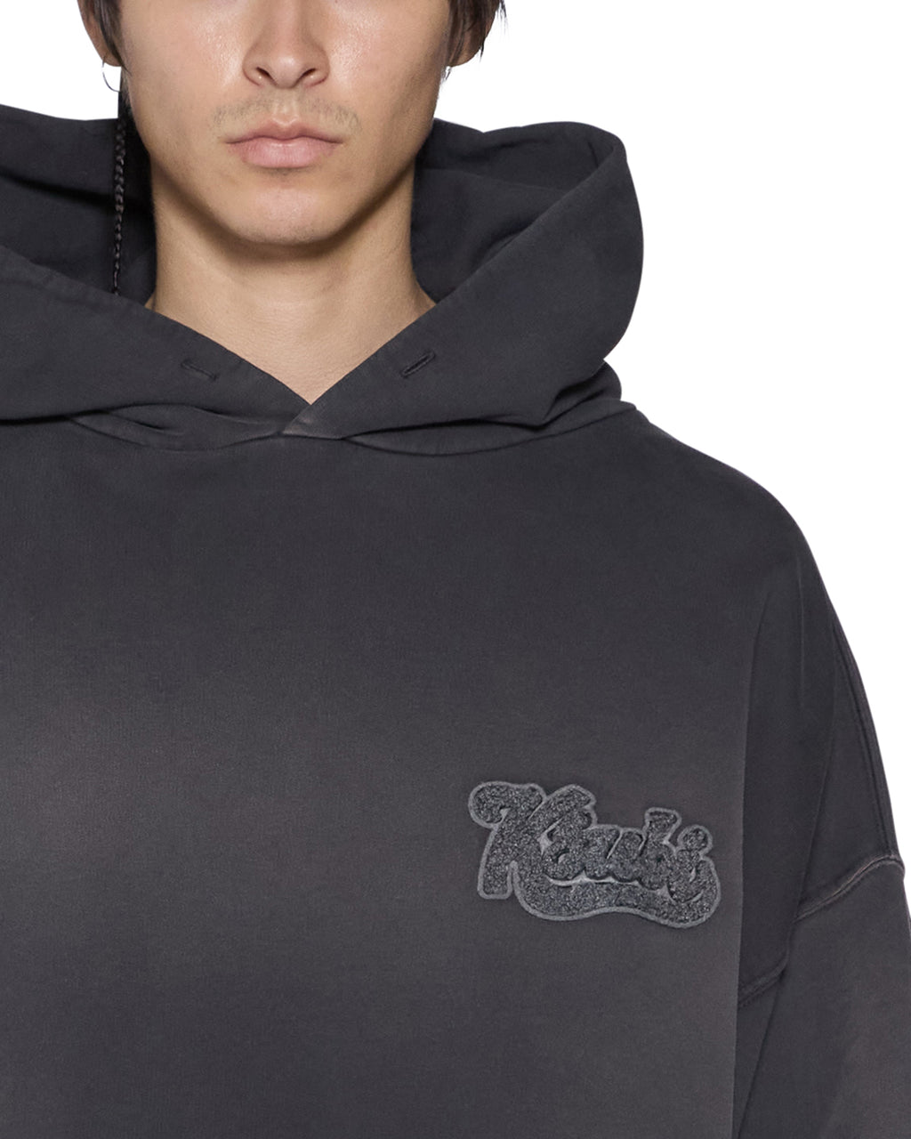 MENS ACE EKCESS HOODIE GREY FADE FLEECE