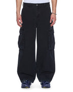 Mens Maxx Fugitive Cargo Worn Black Oversized Pants - Black