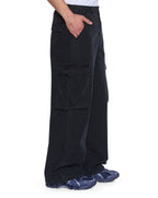 Mens Maxx Fugitive Cargo Worn Black Oversized Pants - Black