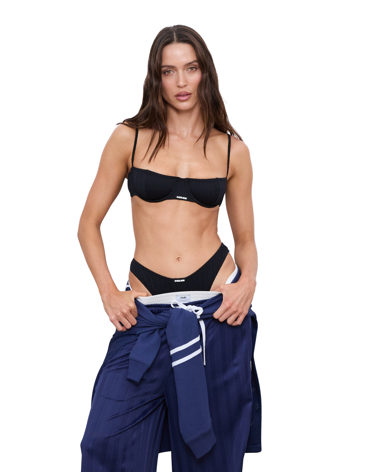 WOMENS OFF-DUTY BIKINI BLACK RIB BIKINI