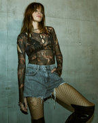 WOMENS VOID MESH LS TOP CONSUMED FASHION TOPS