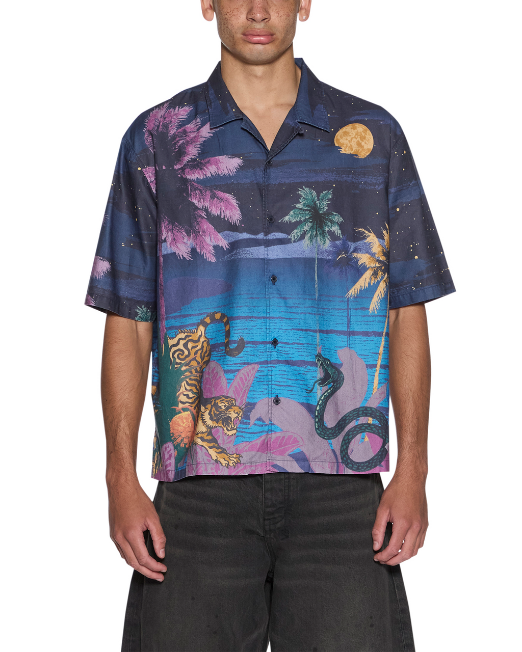 Mens Moonlight Diner Ss Shirt Multi Regular Shirts - Multi Colour
