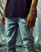 Mens Van Winkle Trashed Devil Skinny Denim Jeans - Denim