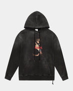 Mens 999 Juice Wrld Biggie Hoodie Jet Black Fade Oversized Fleece - Black