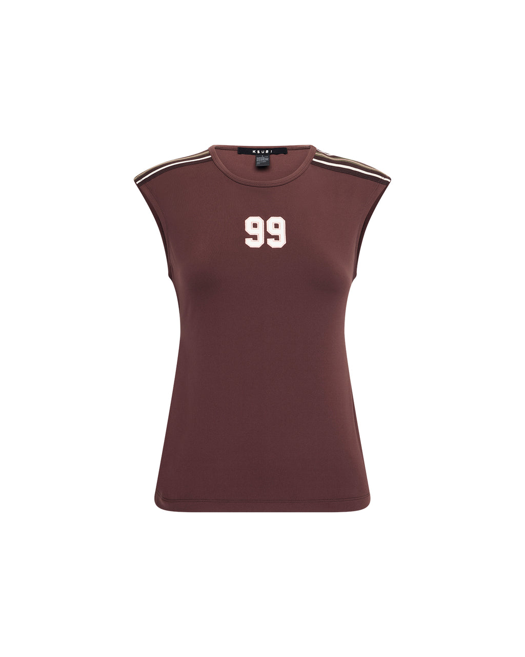 Womens 99 Ss Slim Open Back Tee Mocha Slim Tees - Brown
