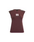 Womens 99 Ss Slim Open Back Tee Mocha Slim Tees - Brown