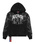 MENS KSUBI X ALICE HOLLYWOOD GRAPHIC ZIP HOODIE BLACK JACKETS