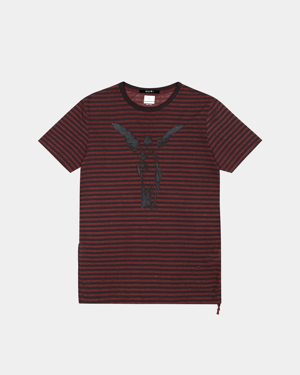 MENS ANGEL SIOUX SS TEE RED STRIPE TEES