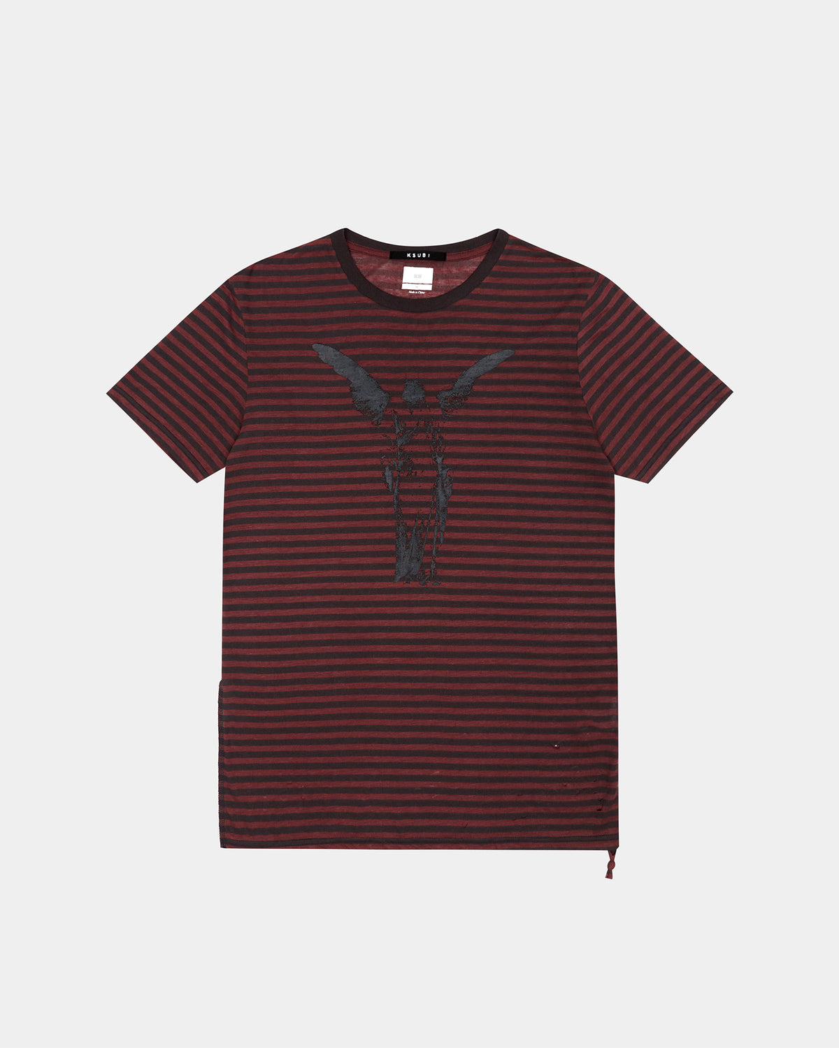 MENS ANGEL SIOUX SS TEE RED STRIPE TEES