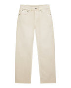 Mens Anti K Ivory Relaxed Denim Jeans - Beige