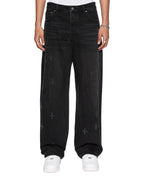 Mens Anti K Nirvana Plus Trashed Relaxed Denim Jeans - Black