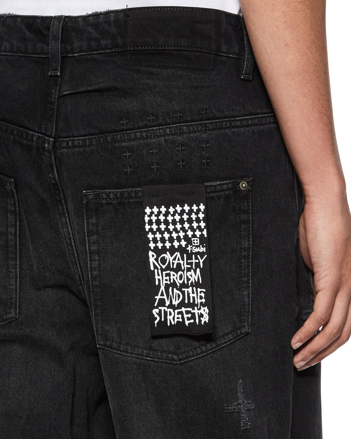 Mens Anti K Nirvana Plus Trashed Relaxed Denim Jeans - Black