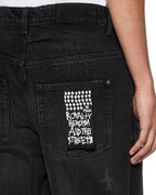 Mens Anti K Nirvana Plus Trashed Relaxed Denim Jeans - Black