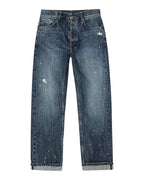 Mens Anti K Selvedge Artist Blue Relaxed Denim Jeans - Denim