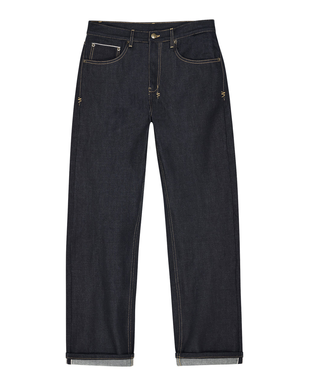 MENS ANTI K SELVEDGE RAW BLUE DENIM JEANS