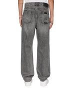 Mens Anti K Worn Grey Relaxed Denim Jeans - Grey
