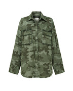 Womens Astra Cargo Shirt Hash Camo Oversized Shirts - Green