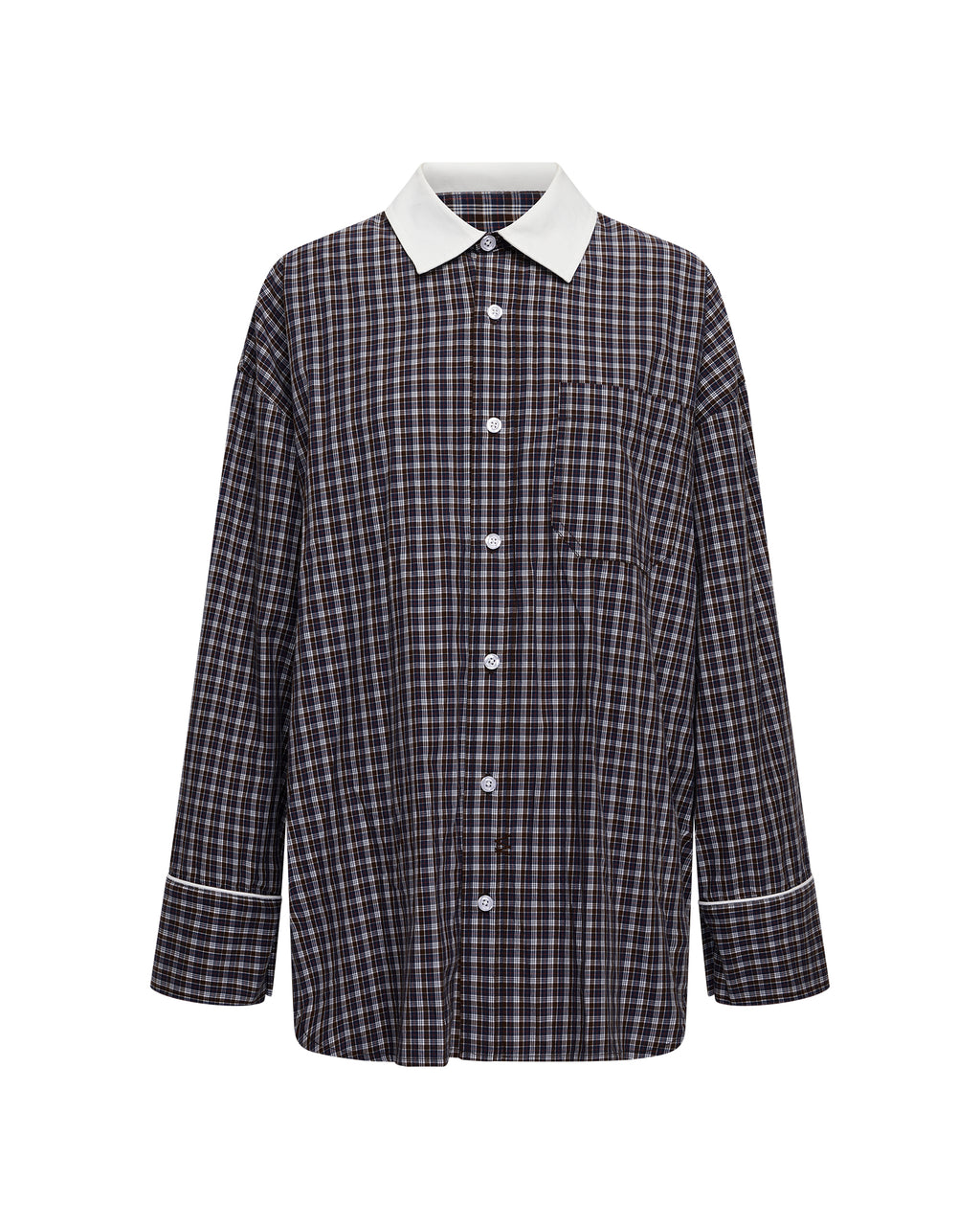 Womens Astra Ls Shirt White Plaid Oversized Shirts - Multi Colour