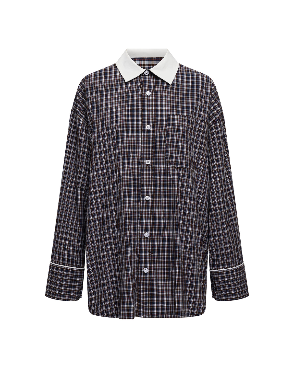 Womens Astra Ls Shirt White Plaid Oversized Shirts - Multi Colour