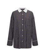 Womens Astra Ls Shirt White Plaid Oversized Shirts - Multi Colour