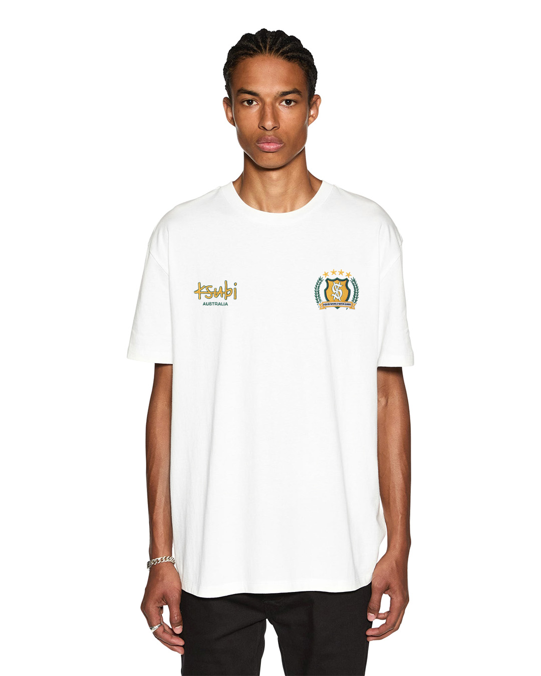MENS AUS EKCESS SS TEE TRU WHITE TEES