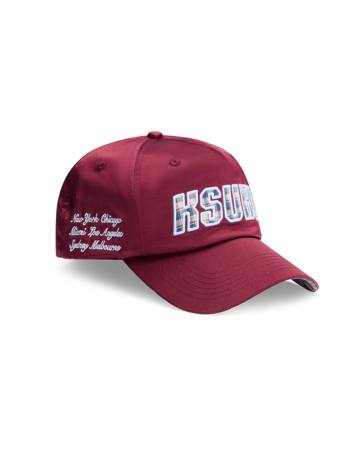 Low Profile Cap Red Plaid Regular Headwear - Red