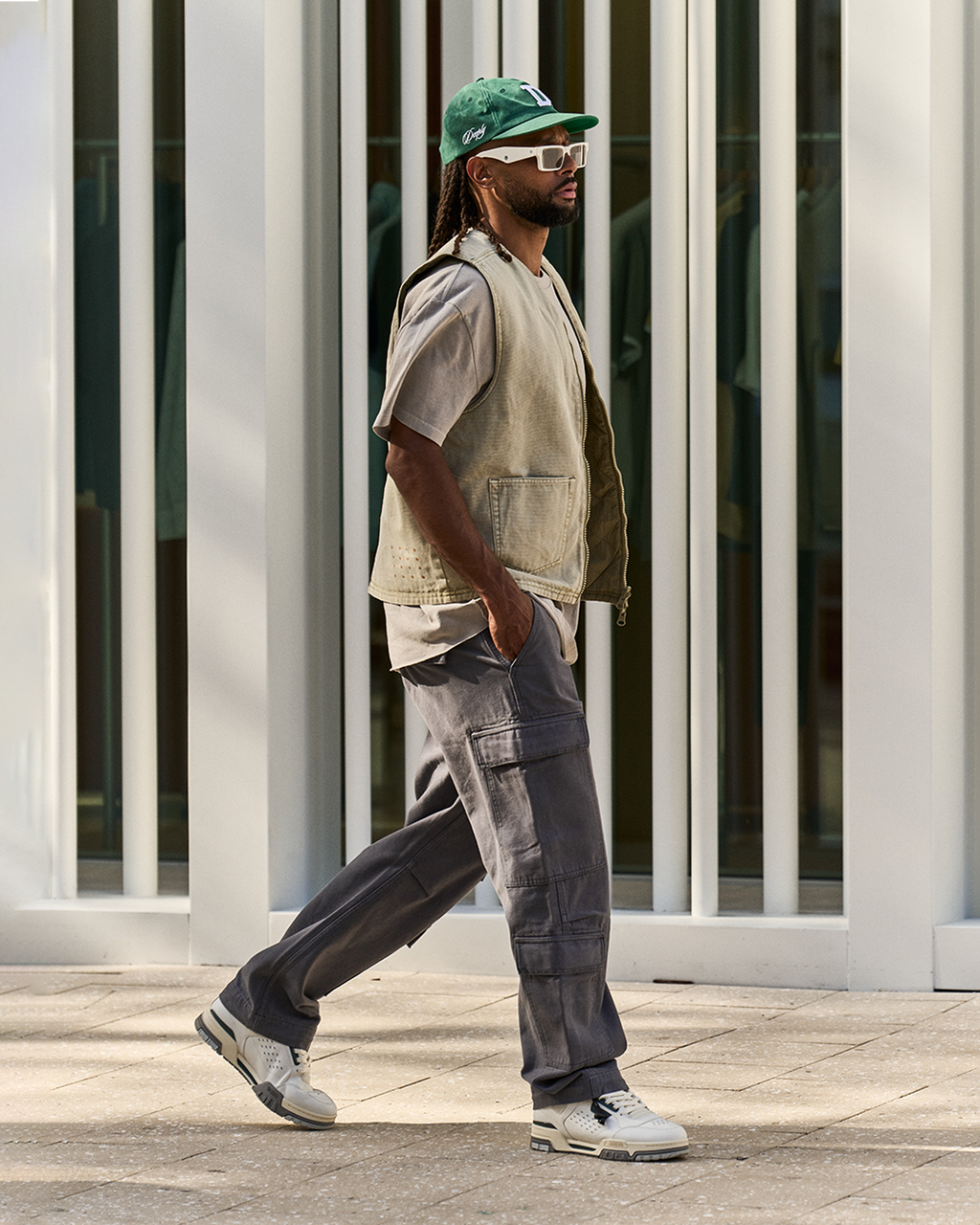 Mens Battler Vest Khaki Relaxed Vests - Khaki