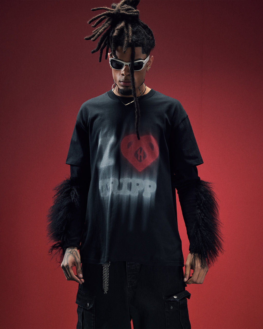 Mens Love Trip Kash Ss Tee Jet Black Regular Tees - Black