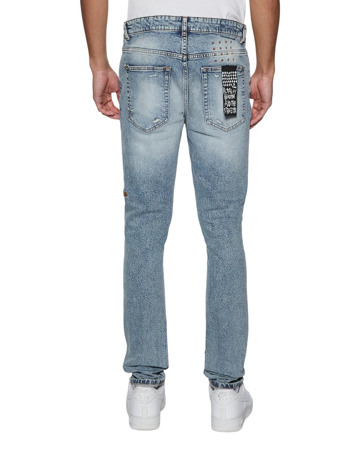 Mens Van Winkle Rogue Blue Scatter Skinny Denim Jeans - Denim