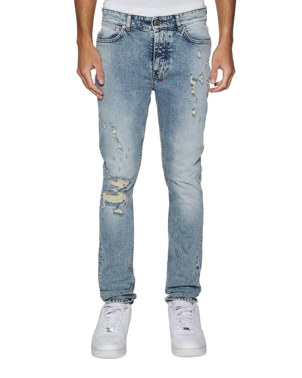 Mens Van Winkle Rogue Blue Scatter Skinny Denim Jeans - Denim