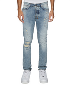 Mens Van Winkle Rogue Blue Scatter Skinny Denim Jeans - Denim