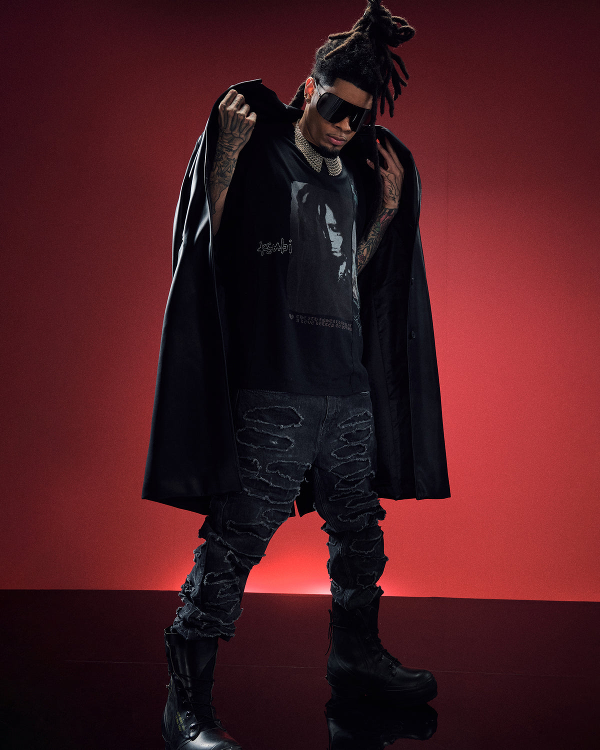 MENS TRIPPIE REDD BIGGIE SS TEE BLACKOUT TEES