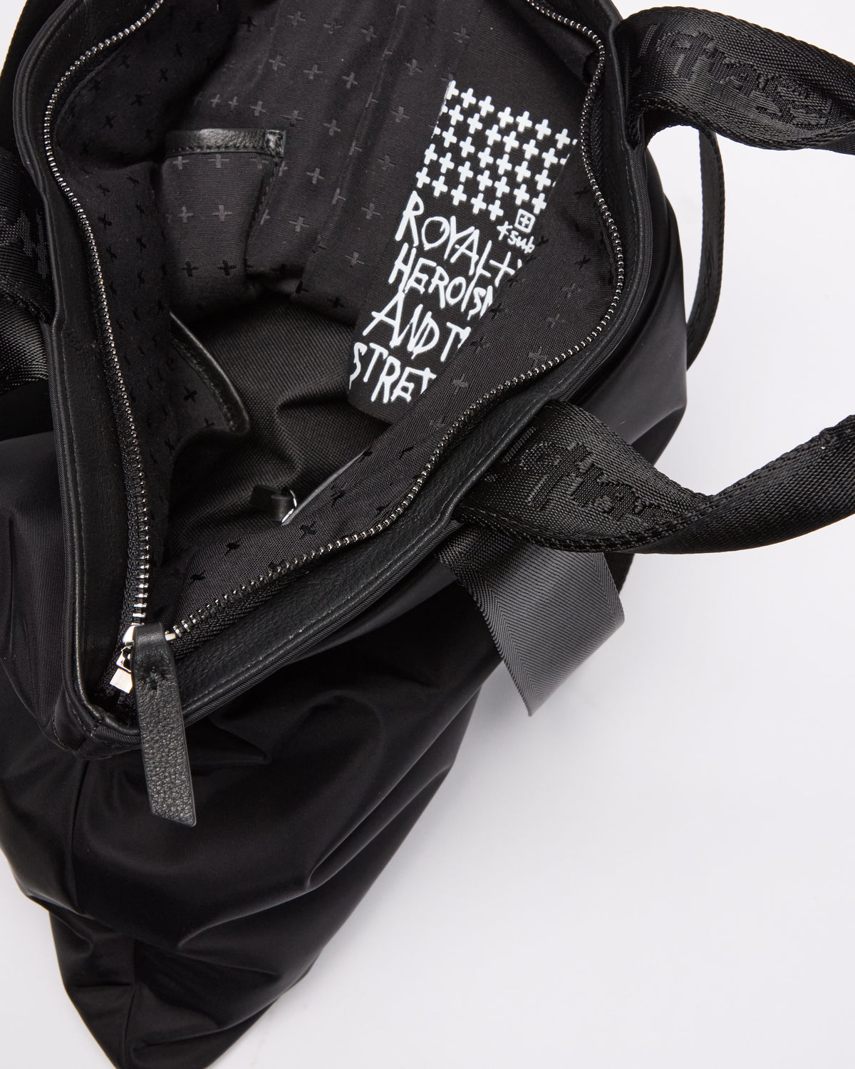 MADE IN HEAVEN NYLON LEATHER TOTE BLACK