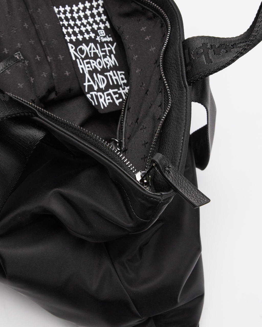 Made In Heaven Nylon Leather Tote Black Bags - Black