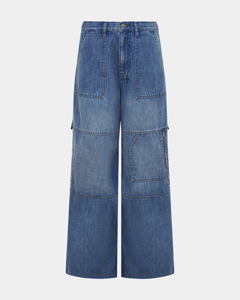 Patchwork Denim High Waist Cargo Long Baggy Jeans Vintage - Power Day Sale