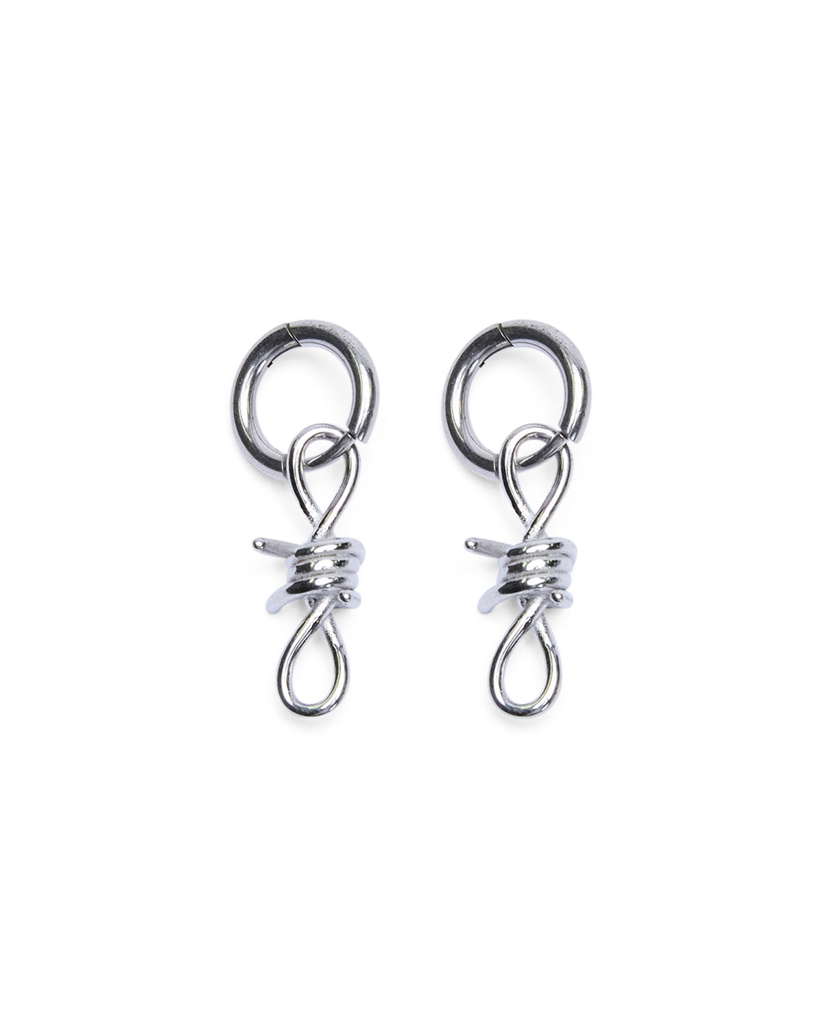 BARBED WIRE EARRINGS SILVER