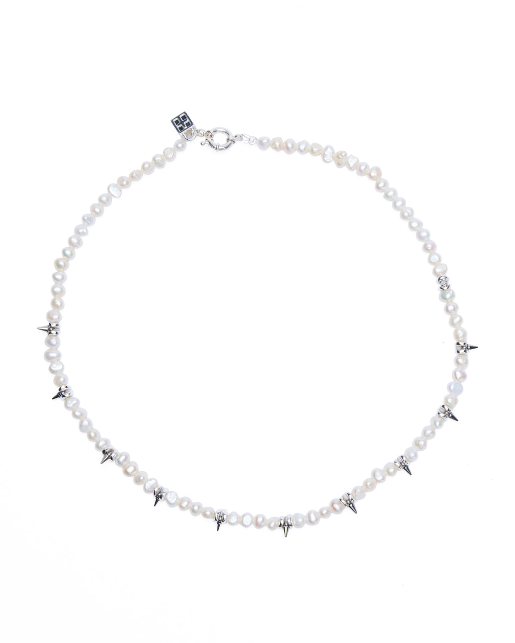 Pearl Spike Necklace Jewellery - Silver