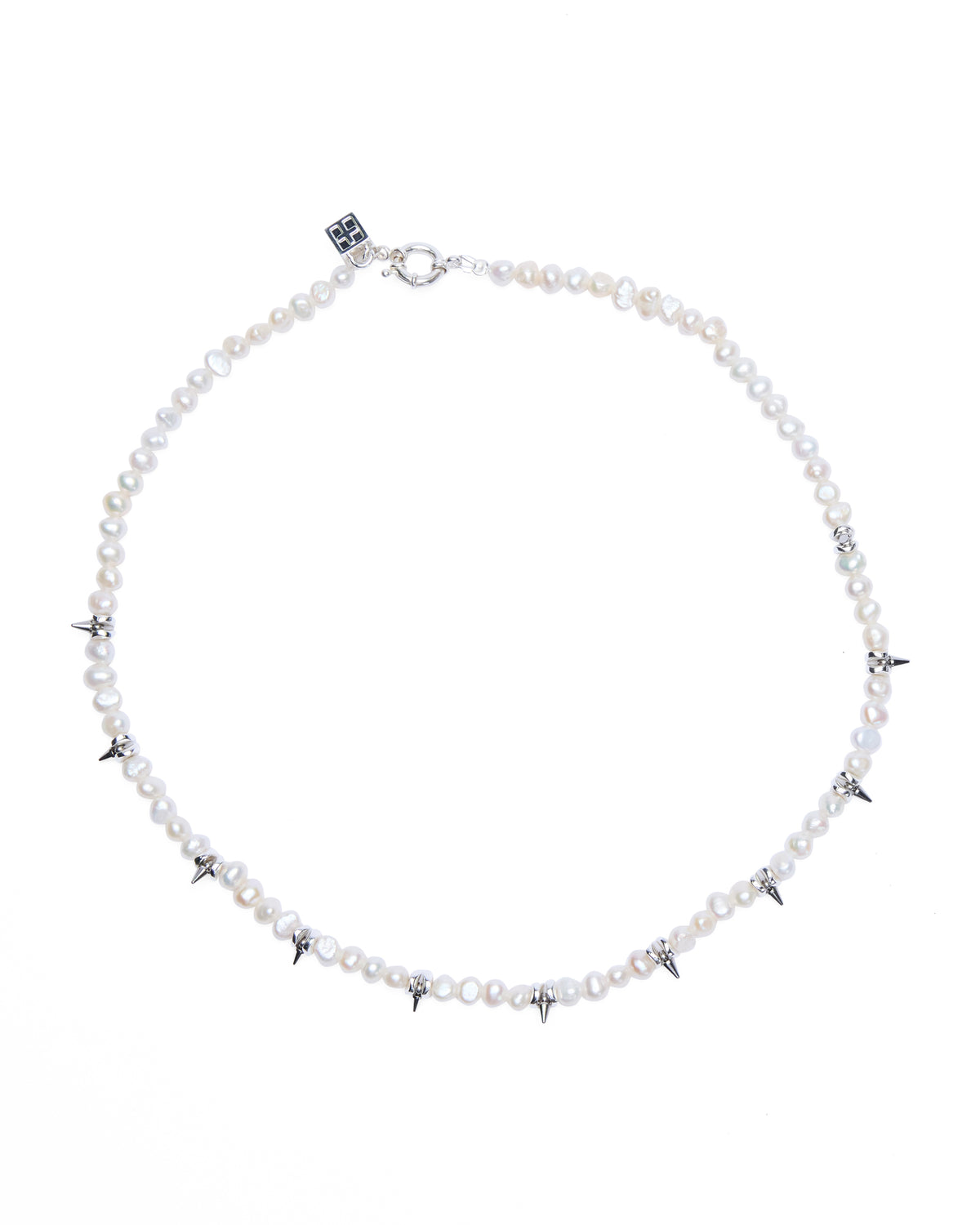 Pearl Spike Necklace Jewellery - Silver