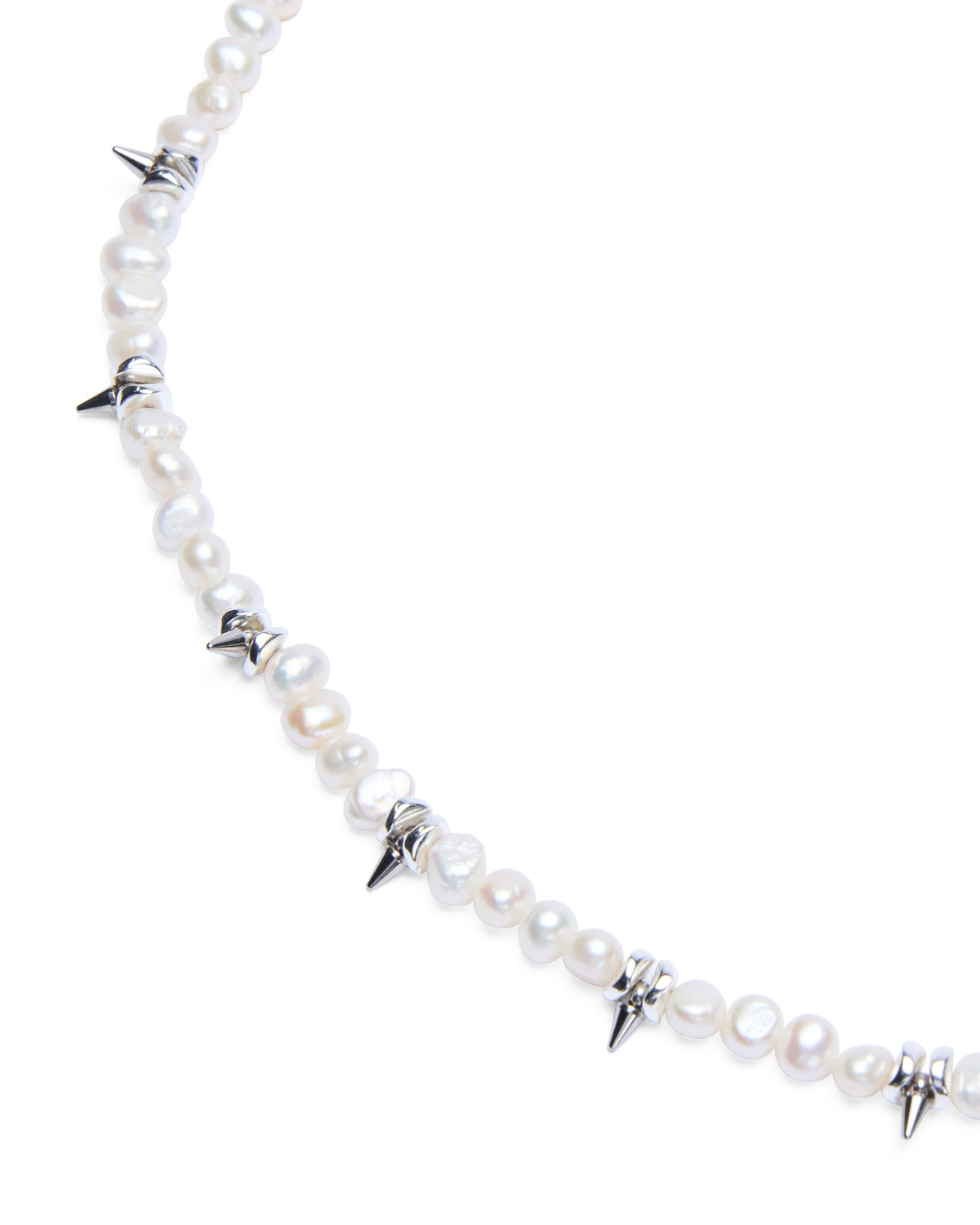 Pearl Spike Necklace Jewellery - Silver