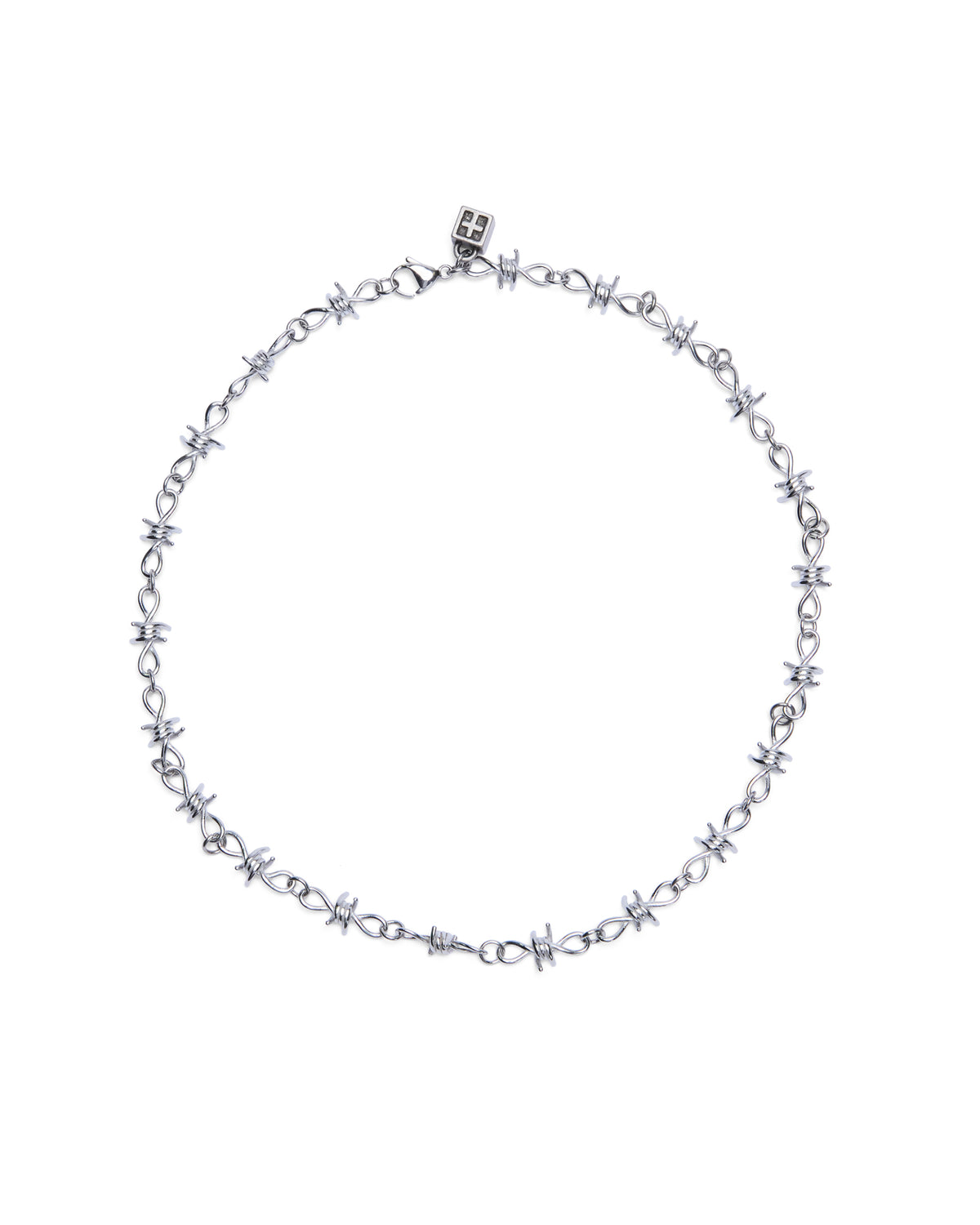 BARBED WIRE NECKLACE SILVER