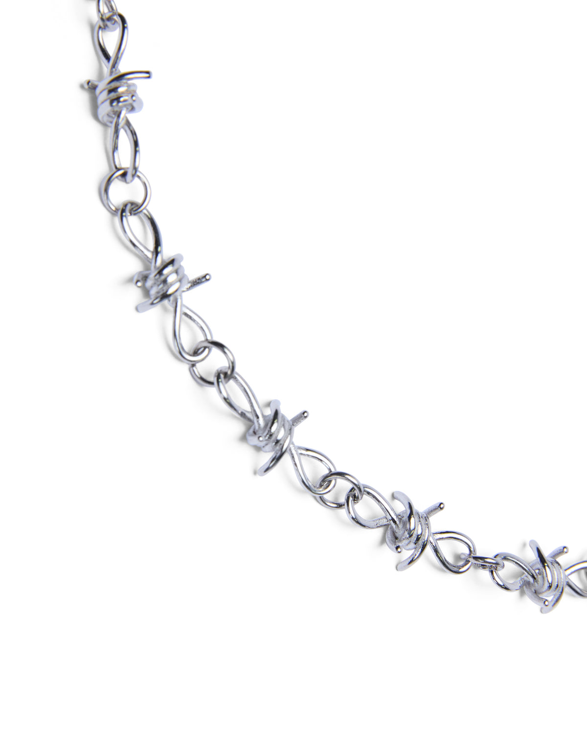 BARBED WIRE NECKLACE SILVER