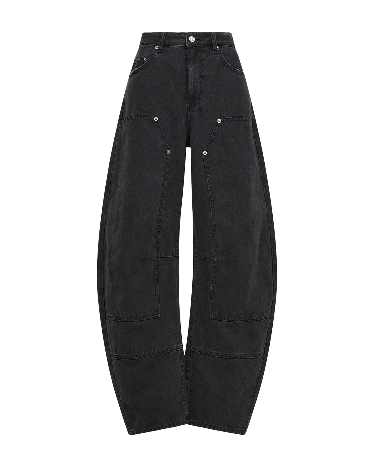 WOMENS BARREL JEAN CARPENTER BLACK DENIM JEANS