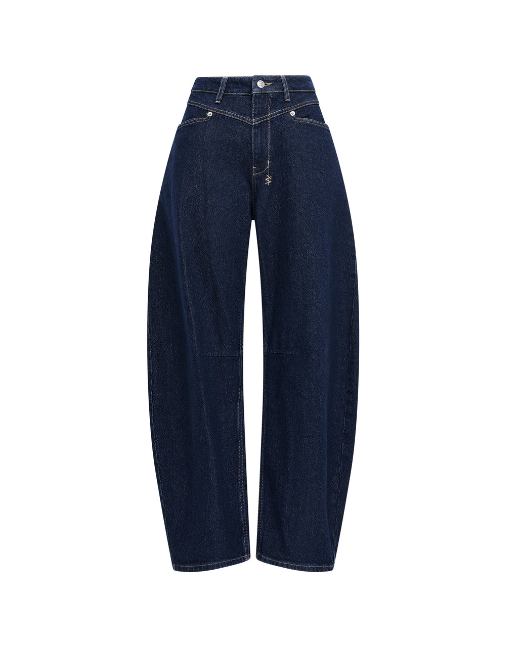 Womens Barrel Jean Original Rinse Barrel Leg Denim Jeans - Denim