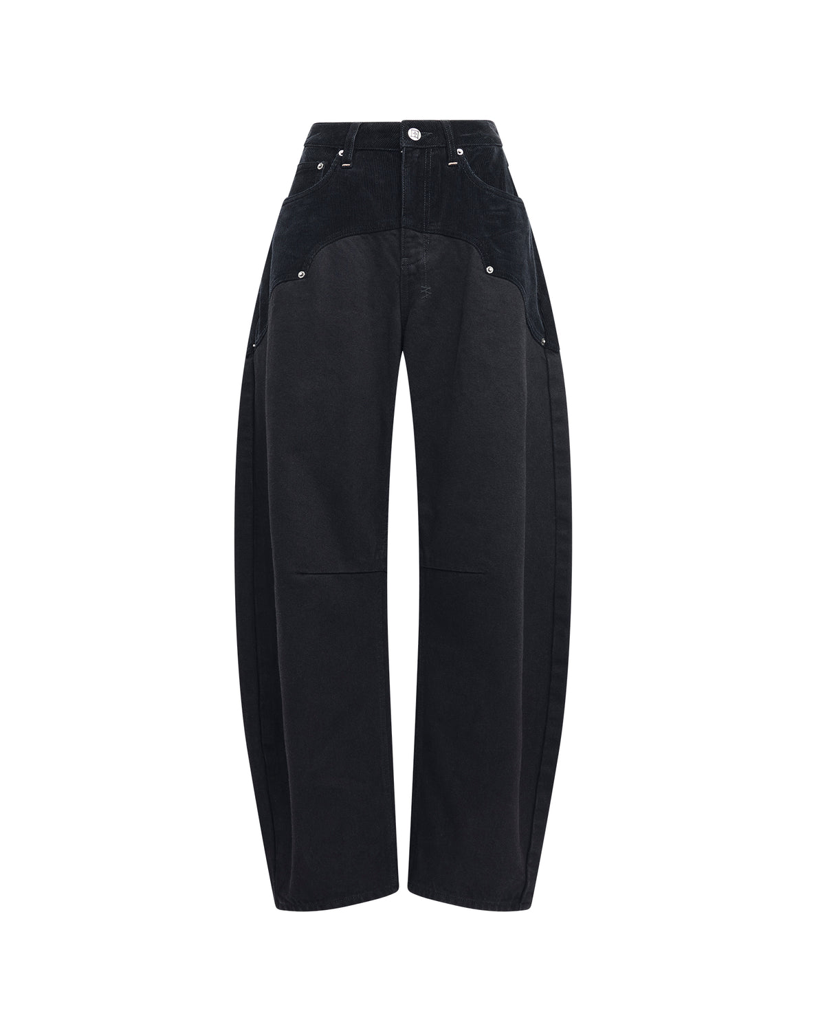 Womens Barrel Jean Saloon Black Barrel Leg Denim Jeans - Black
