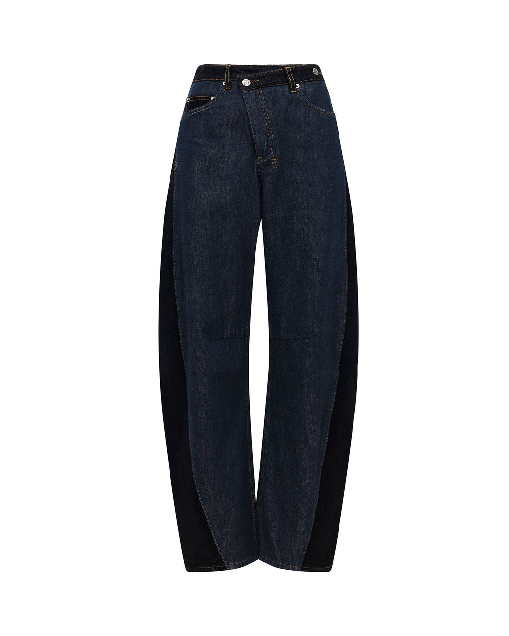 WOMENS BARREL JEAN VIXEN SPLICED DENIM JEANS
