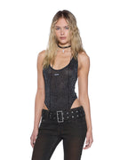WOMENS LARA BODYSUIT SILVER FASHION TOPS