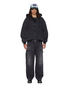 Mens Bomber Jacket Stud Black Regular Jackets - Black